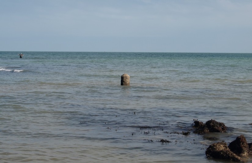 Stone post at Ramsgate, Kent, September 2016