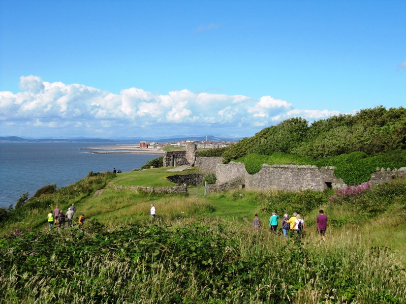 A guided walk at St Patrick's Chapel, Heysham Head on a lovely sunny Day of Archaeology