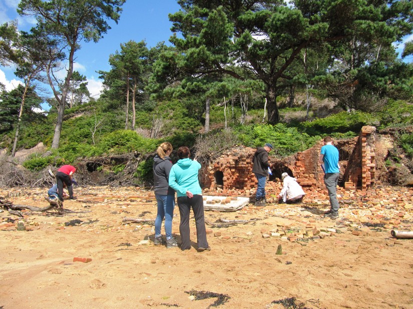 CITiZAN volunteers recording the kiln at Brownsea Island