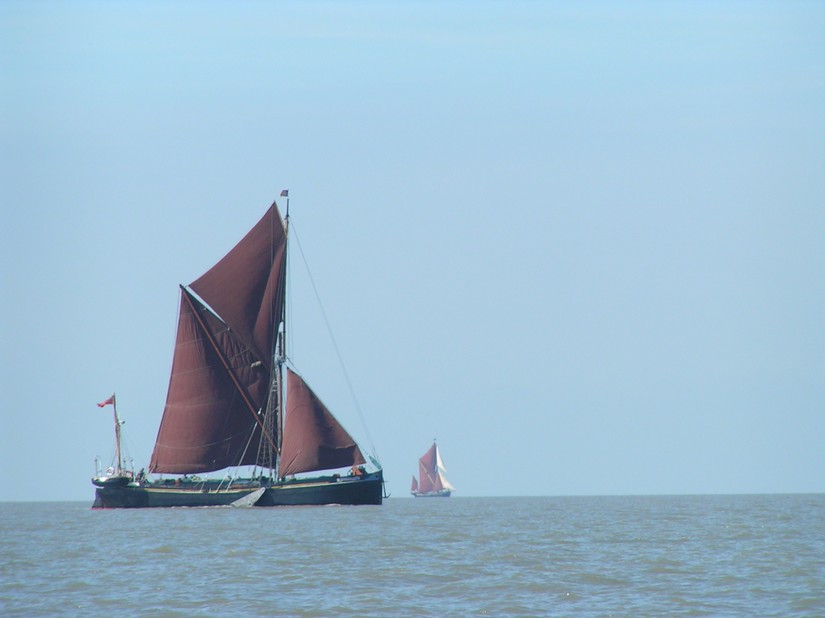 Thames sailing barges in the East Swin, in the Thames Estuary