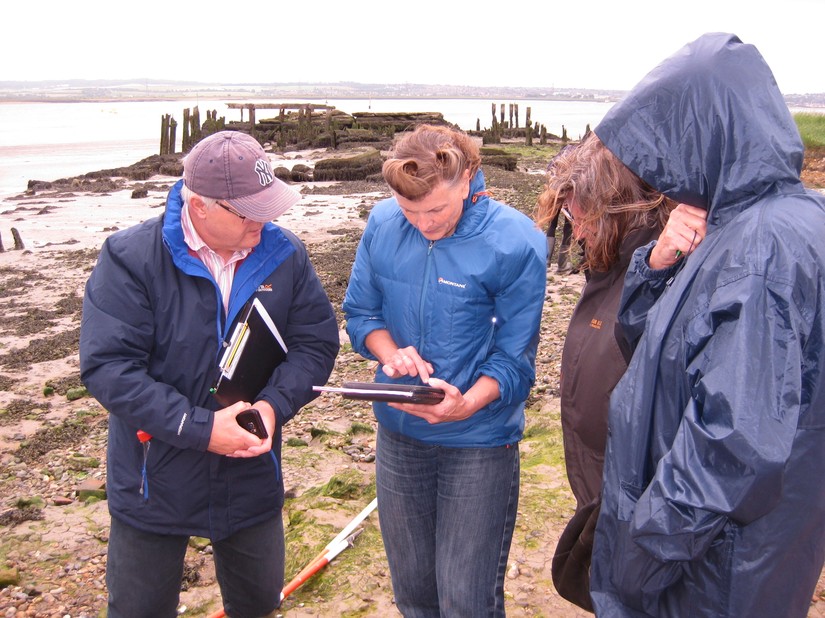 Using the app on the foreshore at Coalhouse Fort Park, Essex