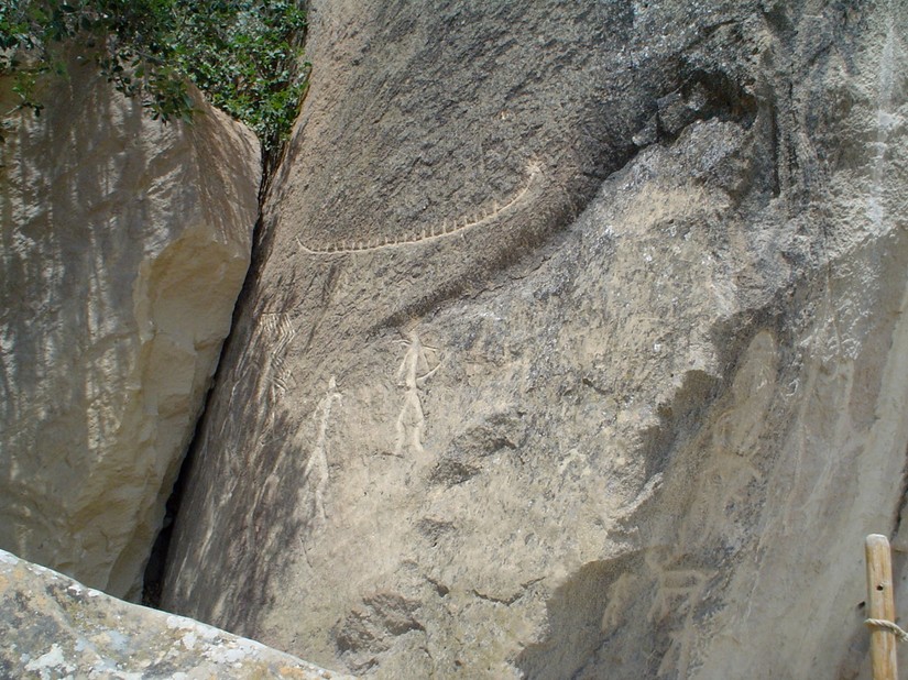 Prehistoric Rock Carvings and the reed boat