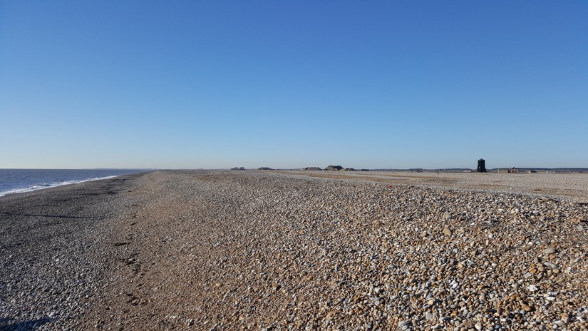 Clear blue skies, Orford Ness