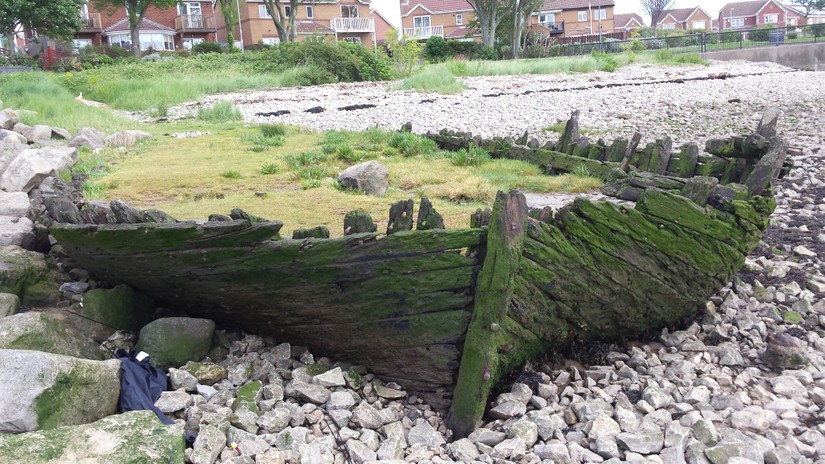 Remains of a vessel at Victoria Docks