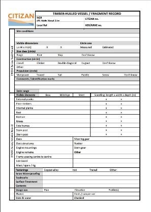 CITiZAN timber vessel recording form: click for a downloadable PDF form