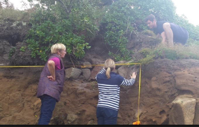 Recording the cist burial at Toll's Porth