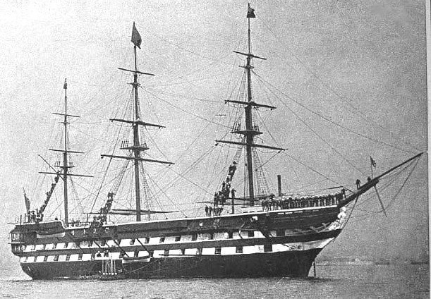 HMS Conway (former HMS Nile) moored off Rock Ferry