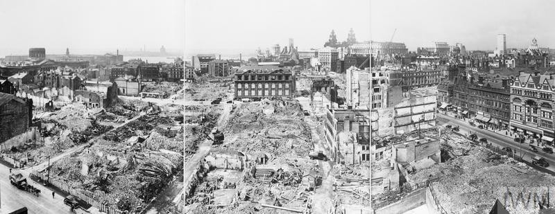 The centre of Liverpool in 1942 after the blitz was over