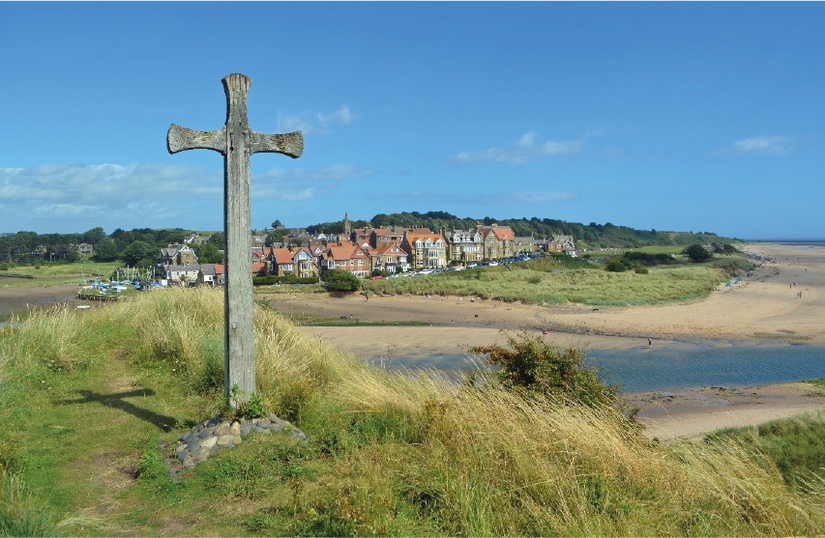 Alnmouth from Church Hill at low tide