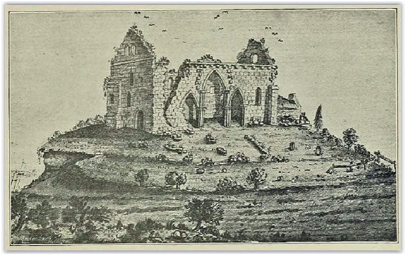St Waleric’s Chapel, Church Hill, Alnmouth, 18th century engraving. https://www.fusilier.co.uk/